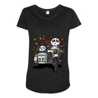 Bear Funny Panda Bears Riding Motorcycle Maternity Scoop Neck T-shirt | Artistshot