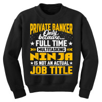 Private Banker Job Title Private Banking Accountant Cashier T Shirt Youth Sweatshirt | Artistshot