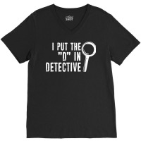 Private Detective Investigator Funny Distressed Typography T Shirt V-neck Tee | Artistshot