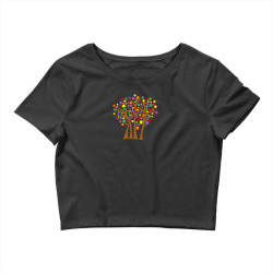 funky cool artsy colorful trees abstract art Crop Top | Artistshot