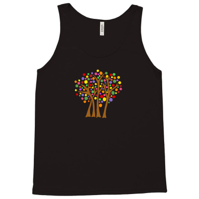 Funky Cool Artsy Colorful Trees Abstract Art Tank Top Designed By Prakoso77