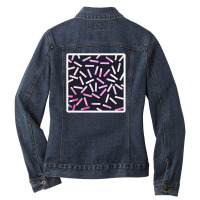 Girly Modern Pink Gold And Marble Triangular Cut 23127079 Ladies Denim Jacket | Artistshot