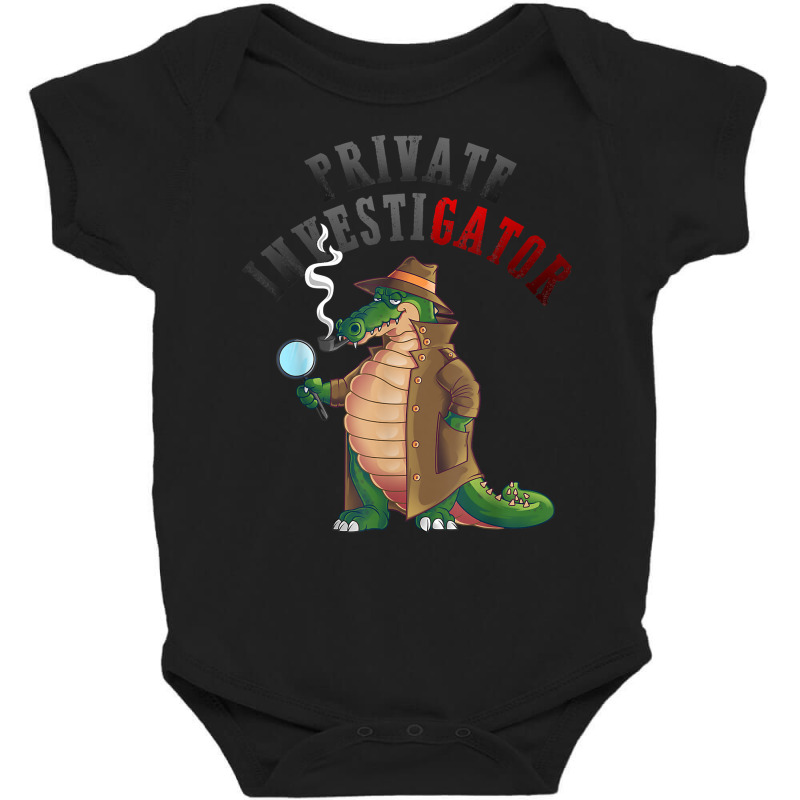 Private Investigator  Cute Alligator Researchers Funny Gift T Shirt Baby Bodysuit by AshleyPenez | Artistshot