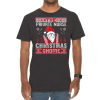 Private Nurse Christmas Gnome Matching Family Ugly T Shirt Vintage T-shirt | Artistshot