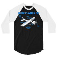 Private Pilot Aerospace Engineer How Planes Fly Engineering T Shirt 3/4 Sleeve Shirt | Artistshot