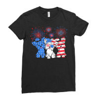 Yorkie Yorkshire Dog American Flag T  Shirt Funny Yorkie Yorkshire Dog Ladies Fitted T-shirt | Artistshot