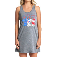 Yorkie Yorkshire Dog American Flag T  Shirt Funny Yorkie Yorkshire Dog Tank Dress | Artistshot