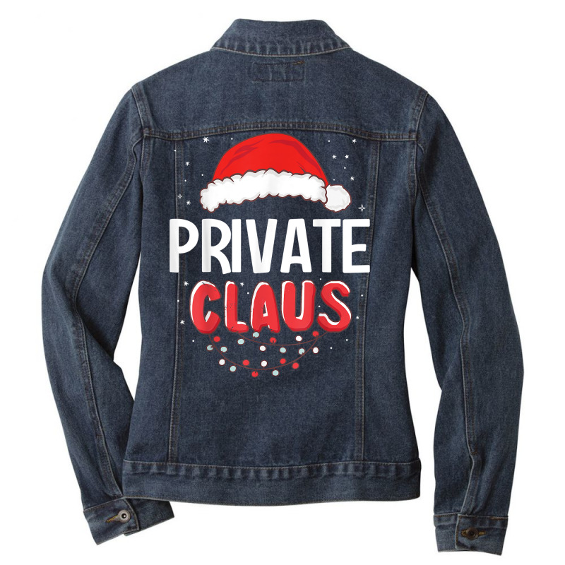 Private Santa Claus Christmas Matching Costume T Shirt Ladies Denim Jacket by AshleyPenez | Artistshot