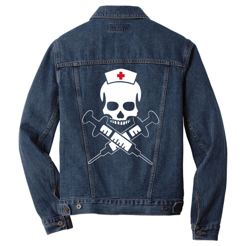 Nurse Skull Injection Men Denim Jacket | Artistshot