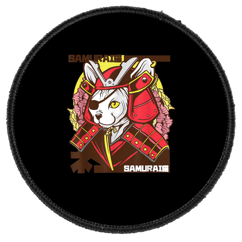 Samurai Ninja Cat Kawaii Tattoo Graphic T Shirt Round Patch | Artistshot