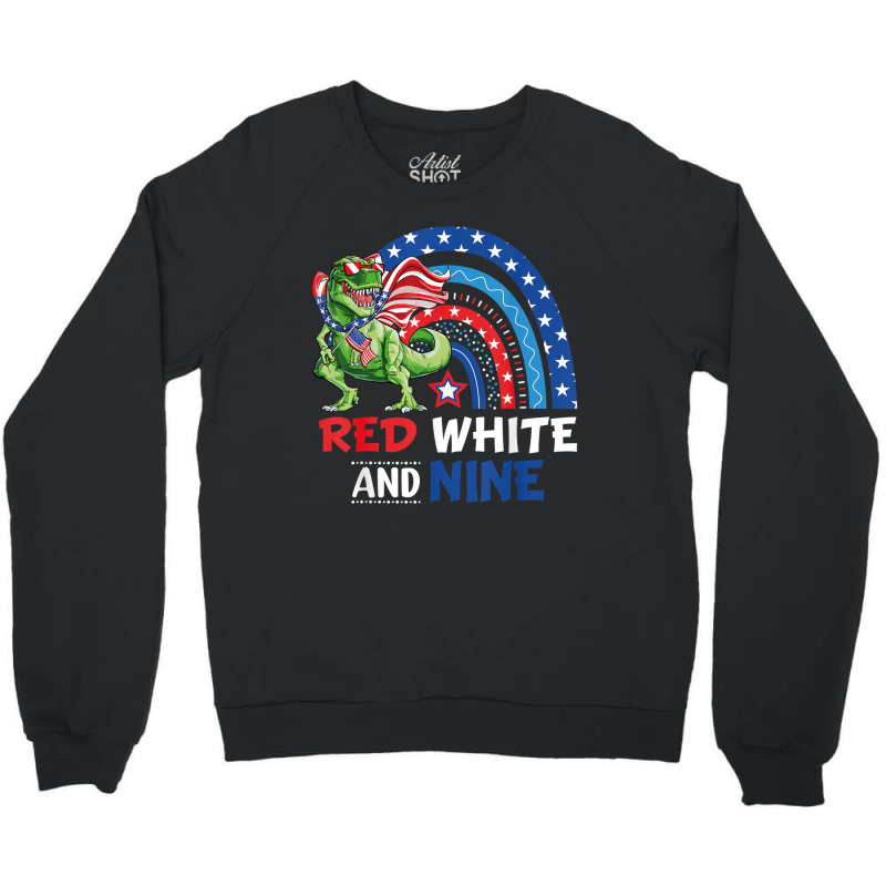 4th July Independence Day American Graphic Plus Size Dinosaur Rainbow Crewneck Sweatshirt | Artistshot