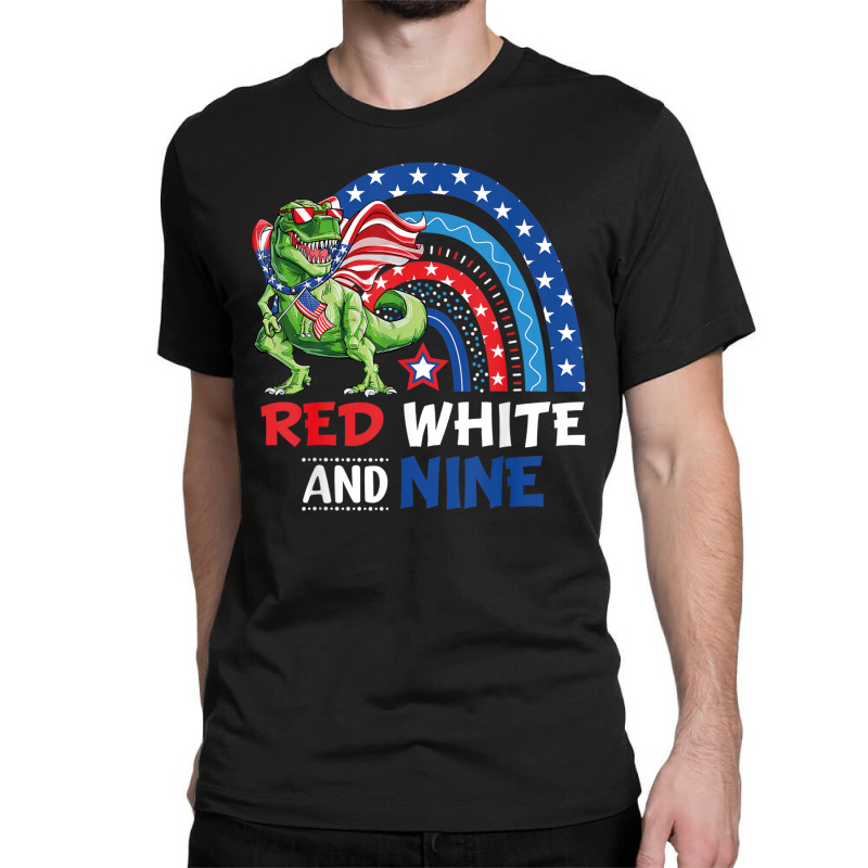 4th July Independence Day American Graphic Plus Size Dinosaur Rainbow Classic T-shirt | Artistshot