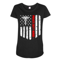 Private Duty Nurse American Flag Rn Registered Nurse Gift T Shirt Maternity Scoop Neck T-shirt | Artistshot