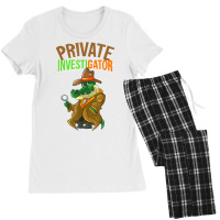 Private Investigator  Cute Alligator Researchers Funny Gift T Shirt Women's Pajamas Set | Artistshot