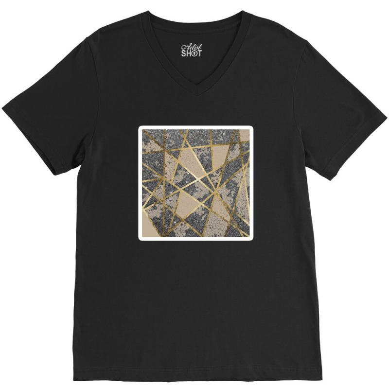 Teal Pink And Black Granite Marble Pattern 14877101 V-neck Tee | Artistshot