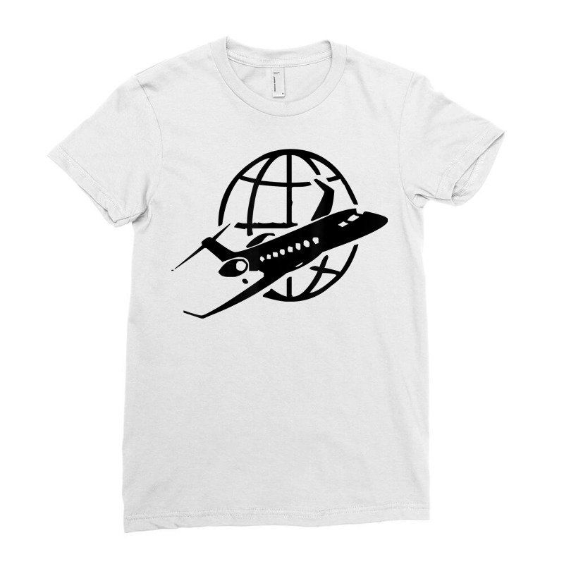 Private Jet Jetsetter Globetrotter T Shirt Ladies Fitted T-Shirt by SchonbergerKamile | Artistshot