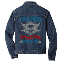 Private Pilot I'm A Pilot Frighteing Isn't It Commercial T Shirt Men Denim Jacket | Artistshot