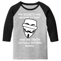 Anonymous Quote Fake Society Funny Youth 3/4 Sleeve | Artistshot