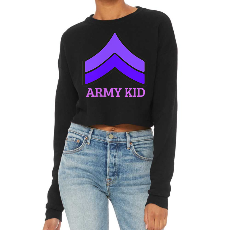 Purple Up Military Kids Shirt Private Military Child Month T Shirt Cropped Sweater by SchonbergerKamile | Artistshot