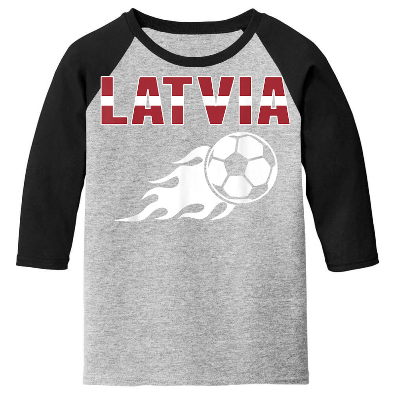 Proud Latvia Soccer Fans Jersey Latvian Flag Football Lovers T Shirt Youth 3/4 Sleeve by ranmarbunathoo90 | Artistshot