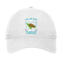 This Girl Runs On Jesus And Turtles Cute Sea Turtle Quote Adjustable Cap | Artistshot