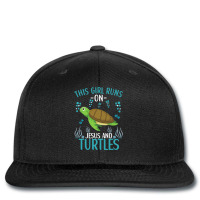 This Girl Runs On Jesus And Turtles Cute Sea Turtle Quote Printed Hat | Artistshot