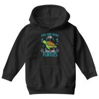 This Girl Runs On Jesus And Turtles Cute Sea Turtle Quote Youth Hoodie | Artistshot