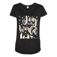 Vintage Joy To The World Jesus Nativity Retro Christmas Maternity Scoop Neck T-shirt | Artistshot