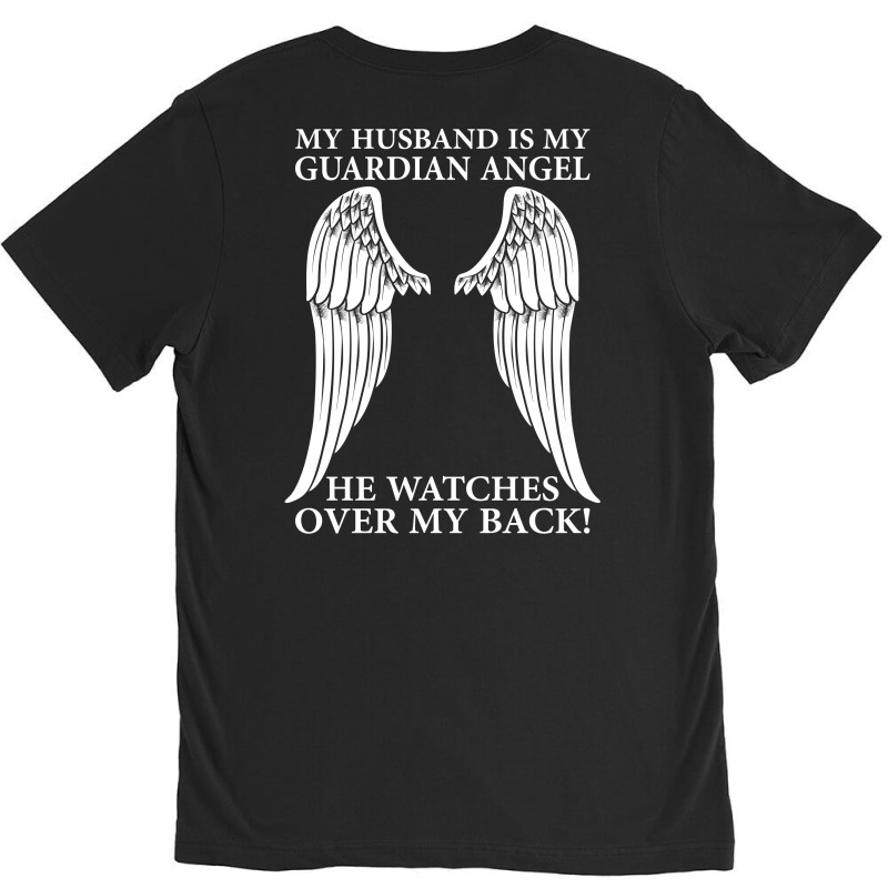 My Husband Is My Guardian Angel V-neck Tee | Artistshot