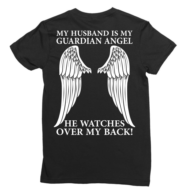 My Husband Is My Guardian Angel Ladies Fitted T-shirt | Artistshot