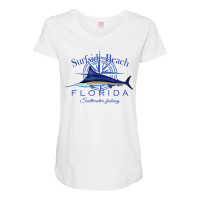 Surfside Beach Florida Sailfish Billfish Saltwater Fishing T Shirt Maternity Scoop Neck T-shirt | Artistshot