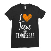 Womens I Love Jesus And Tennessee  Orange Heart Cute Fan Gift Vneck Ladies Fitted T-shirt | Artistshot