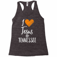 Womens I Love Jesus And Tennessee  Orange Heart Cute Fan Gift Vneck Racerback Tank | Artistshot