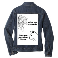 Cat And Tiger Ladies Denim Jacket | Artistshot