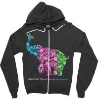 Elephant With Flower Metastatic Breast Cancer Awareness T Shirt Zipper Hoodie | Artistshot