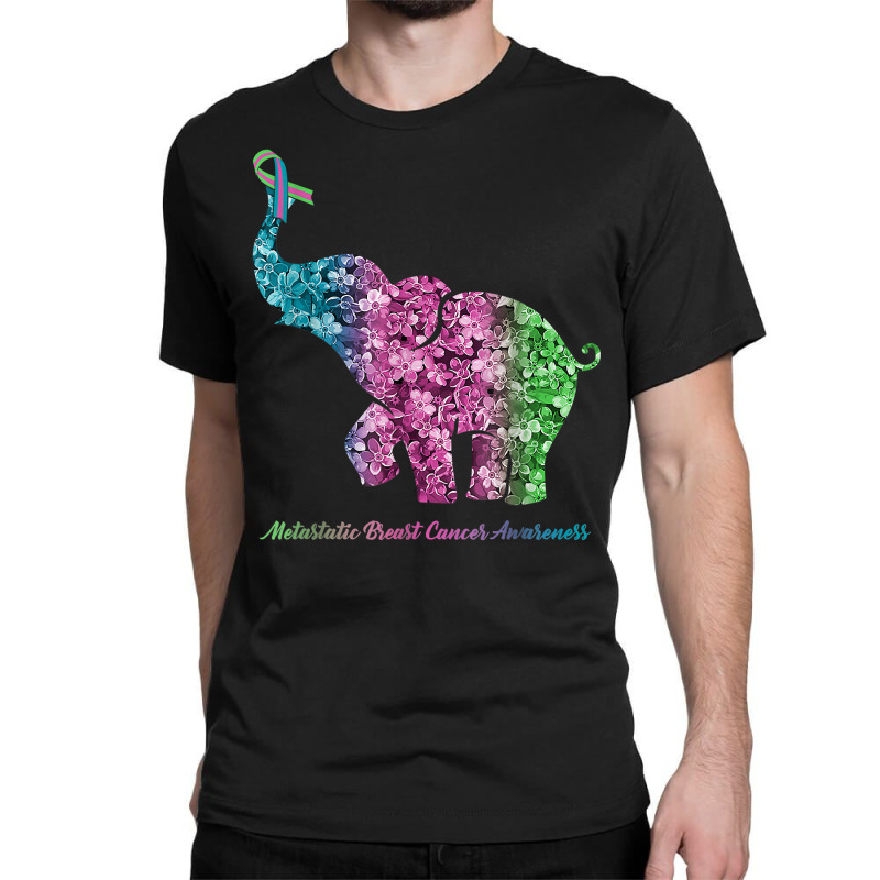 Elephant With Flower Metastatic Breast Cancer Awareness T Shirt Classic T-shirt by ranmarbunathoo90 | Artistshot