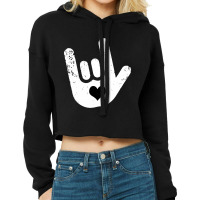 Asl Sign Language  I Love You Cropped Hoodie | Artistshot