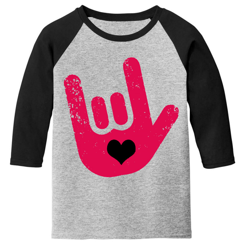 Asl Sign Language  I Love You Youth 3/4 Sleeve by syakirra | Artistshot