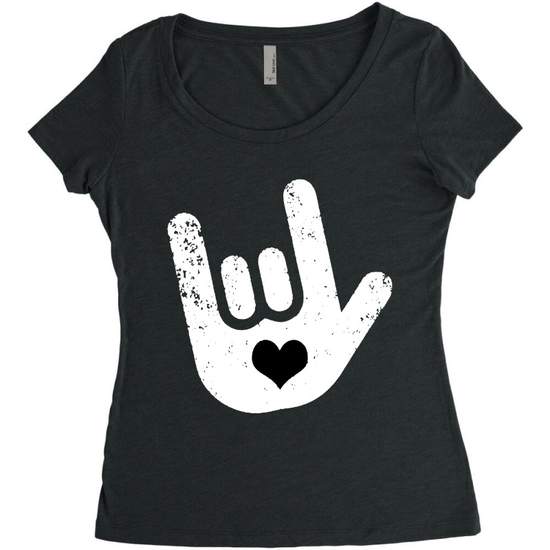 Asl Sign Language  I Love You Women's Triblend Scoop T-shirt by syakirra | Artistshot