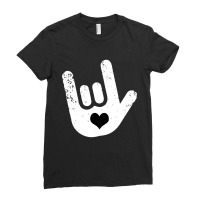 Asl Sign Language  I Love You Ladies Fitted T-shirt | Artistshot