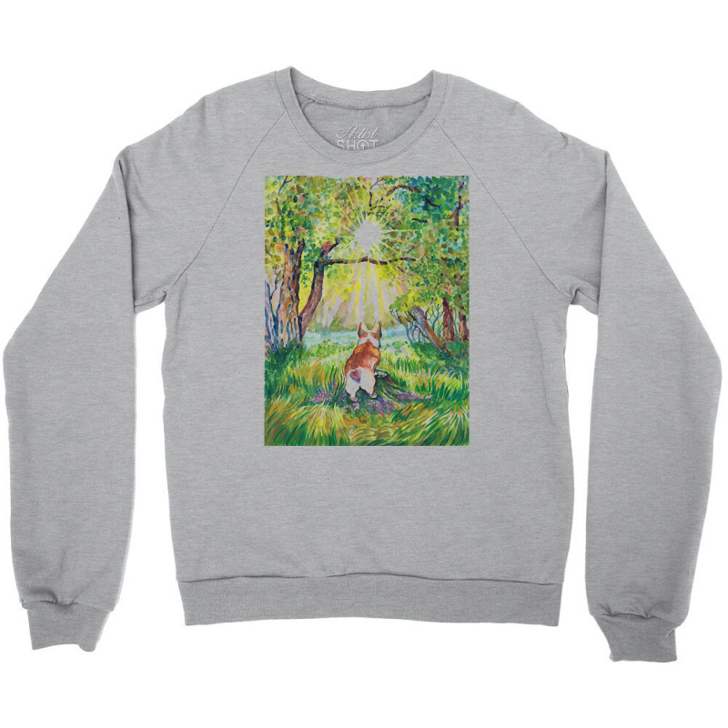 Corgi T  Shirt Corgi   Sun Catcher With Heart Shaped Tail T  Shirt Crewneck Sweatshirt | Artistshot