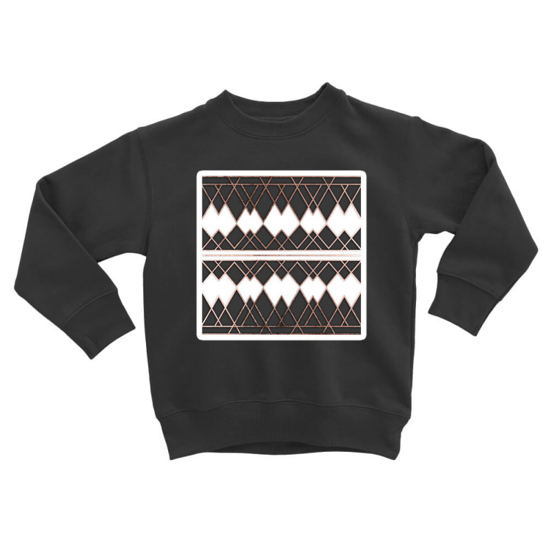 Modern Black White Rose Gold Triangles On Marble 21346004 Toddler Sweatshirt by Upeh | Artistshot