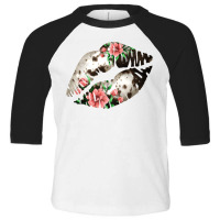 Cowhide And Flowers Lips Toddler 3/4 Sleeve Tee | Artistshot