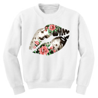 Cowhide And Flowers Lips Youth Sweatshirt | Artistshot