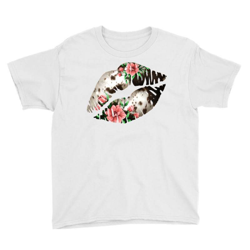 Cowhide And Flowers Lips Youth Tee | Artistshot