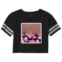 Modern Peach Coral And Black Floral Triangles 19298166 Scorecard Crop Tee | Artistshot