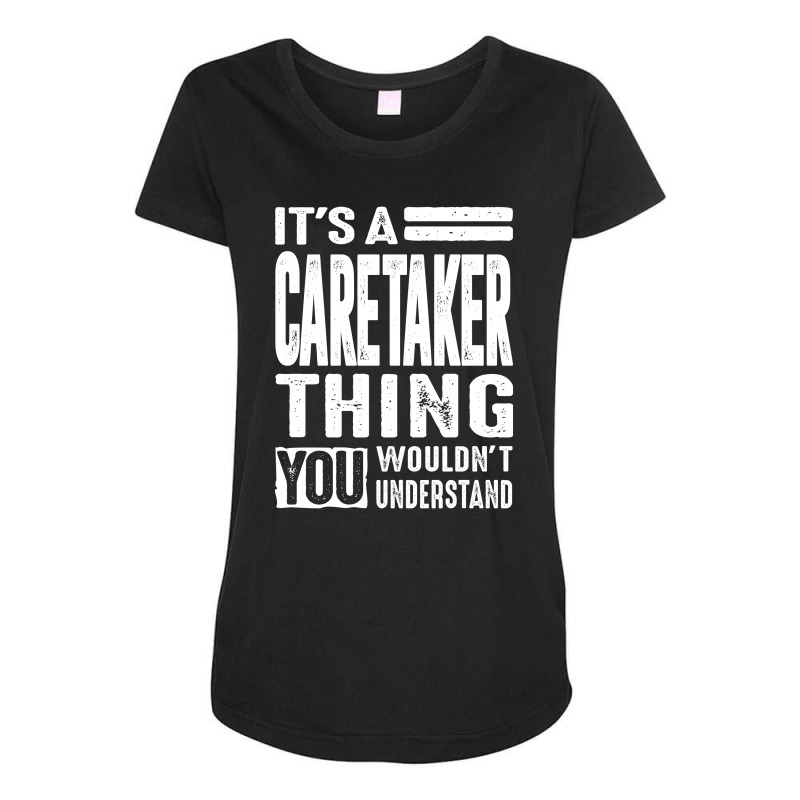 Caretaker Gift Funny Job Title Profession Birthday Idea Maternity Scoop Neck T-shirt | Artistshot