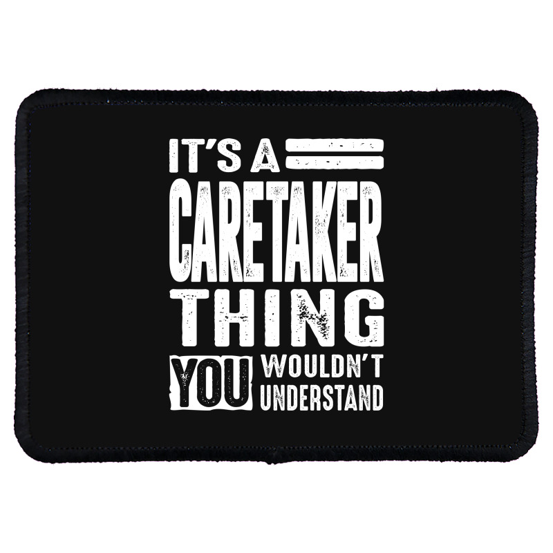 Caretaker Gift Funny Job Title Profession Birthday Idea Rectangle Patch | Artistshot