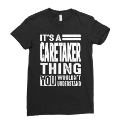 Caretaker Gift Funny Job Title Profession Birthday Idea Ladies Fitted T-Shirt | Artistshot