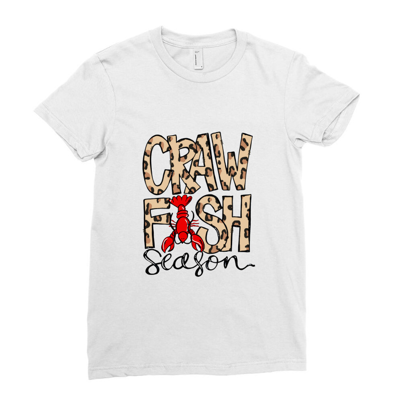 Craw Fish Season Leopard Print Love Crawfish Ladies Fitted T-Shirt by labilsekali | Artistshot